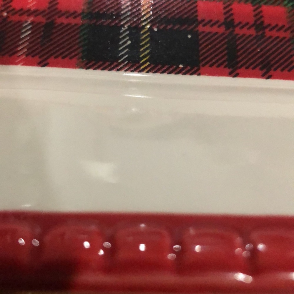 Plaid “Joy” Serving Platter Tray NWT Christmas Holiday Serving Tray Decor - Picture 8 of 14